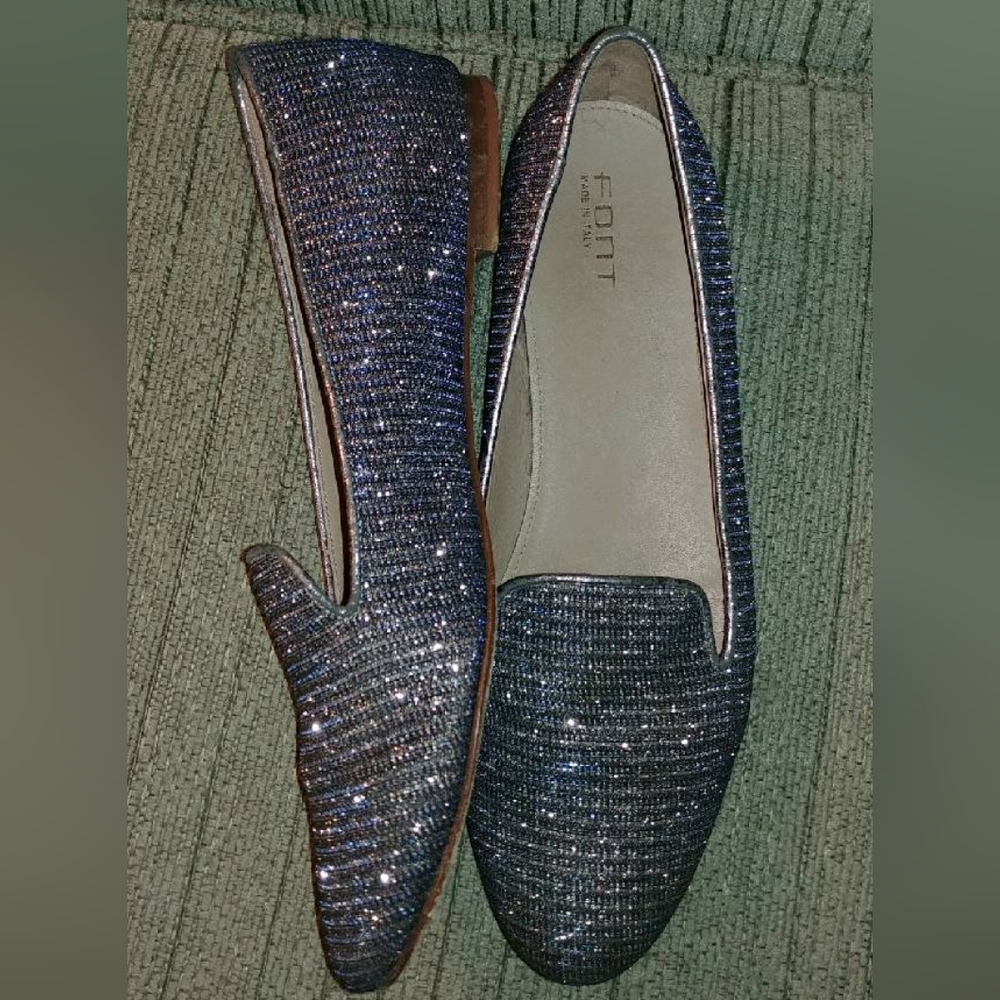 FONT brand Italian sparkly loafers